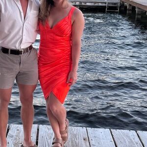 Vibrant Orange Sleeveless Dress